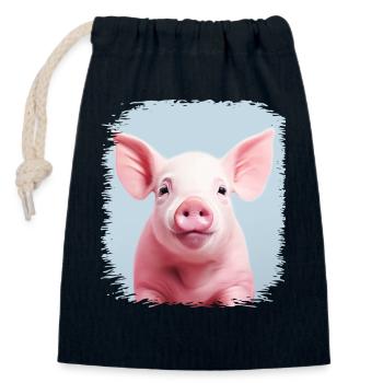 funny quote backyard griller quote humor pork - Closable cotton gift bag (14x20cm) - navy - Front
