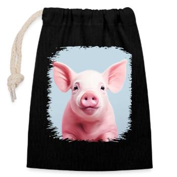 funny quote backyard griller quote humor pork - Closable cotton gift bag (14x20cm) - black - Front