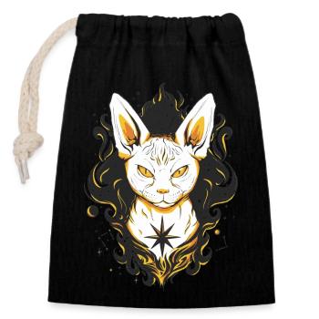 Cat Cats - Closable cotton gift bag (14x20cm) - black - Front