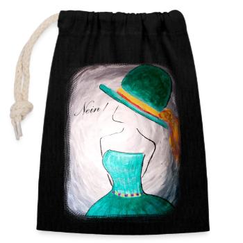 Non! Opposant, ne fais pas, ne fais pas ça, nettsfetz - Sac cadeau en coton avec cordon (14 x 20 cm) - noir - Devant