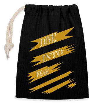 Awesome Daring Spirit Bungee Jumping Excitement - Closable cotton gift bag (14x20cm) - black - Front