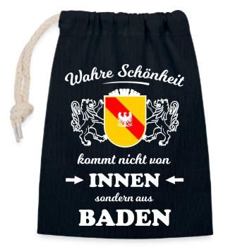 Schönheit aus dem Süden - Verschließbarer Geschenkbeutel aus Baumwolle (14x20cm) - Navy - Vorne