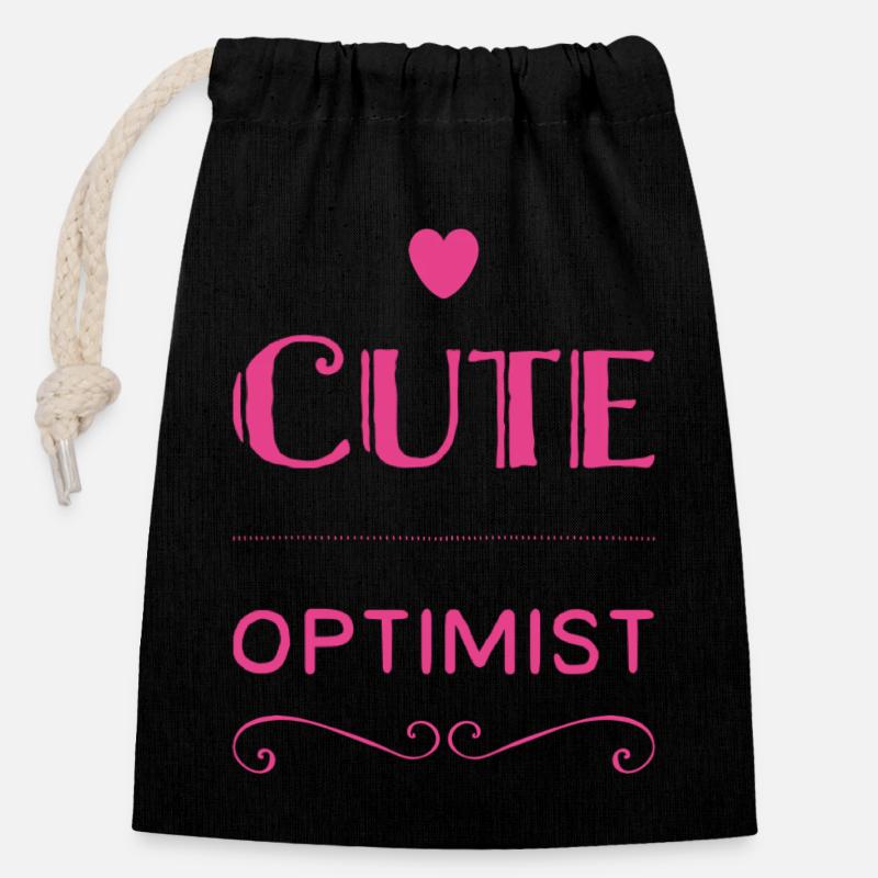 Birthday present - Closable cotton gift bag (14x20cm) - black