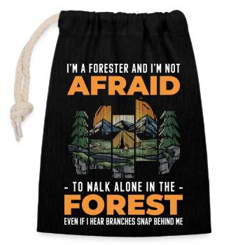 Forest Wild Hunter - Closable cotton gift bag (14x20cm) - black - Front
