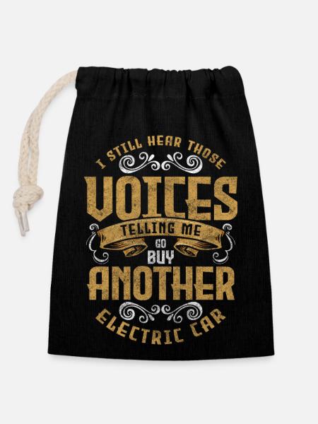 Elektroauto Auto Innovation Beschleunigung - Verschließbarer Geschenkbeutel aus Baumwolle (14x20cm) - Schwarz