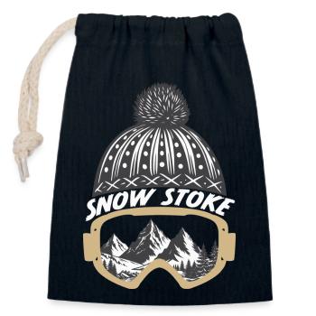 Snow Stoke - Closable cotton gift bag (14x20cm) - navy - Front