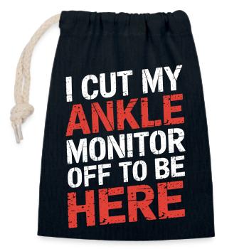 I Cut My Ankle Monitor Off To Be Here 8 - Verschließbarer Geschenkbeutel aus Baumwolle (14x20cm) - Navy - Vorne