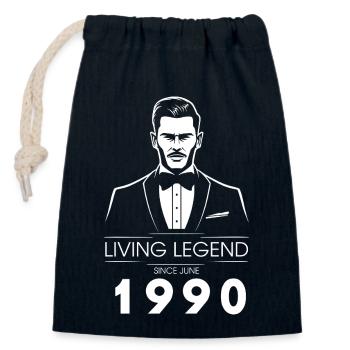 35. Geburtstag Living Legend (GENT) since 06/1990 - Closable cotton gift bag (14x20cm) - navy - Front