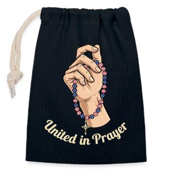 United in prayer - Closable cotton gift bag (14x20cm) - navy - Front