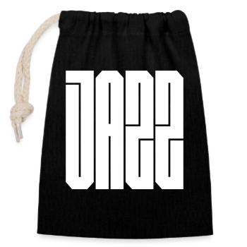 Typographie du bloc jazz - Sac cadeau en coton avec cordon (14 x 20 cm) - noir - Devant