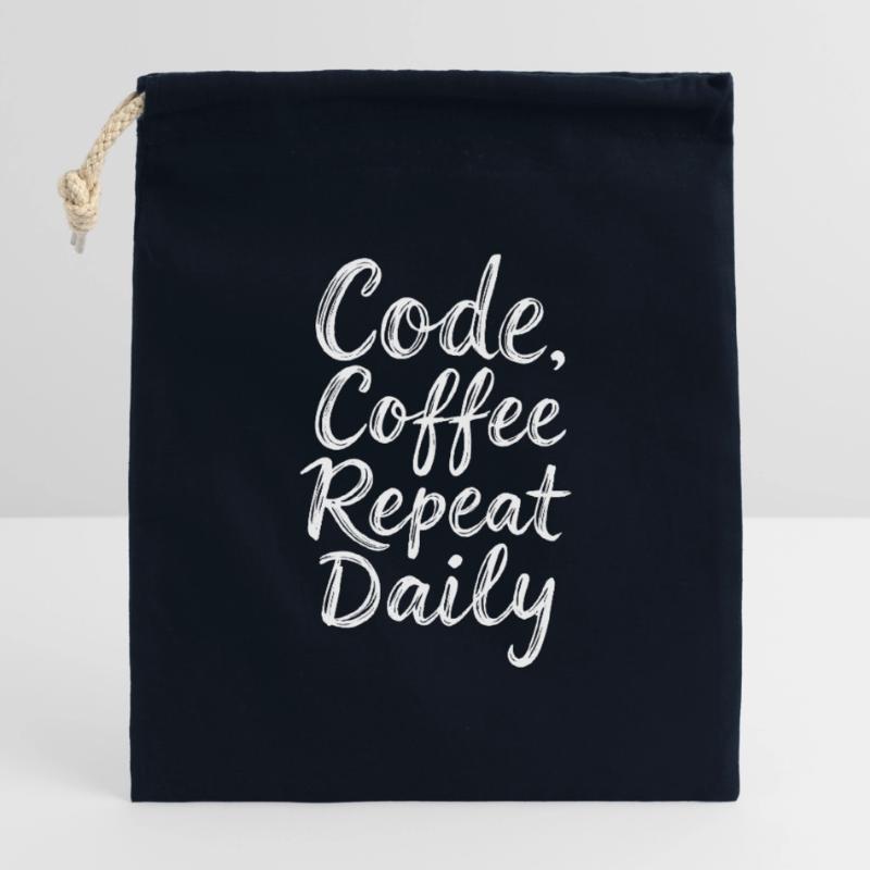 Code Schlaf Debug Wiederholungsprogramm Shirt Verschließbarer Geschenkbeutel aus Baumwolle (14x20cm)