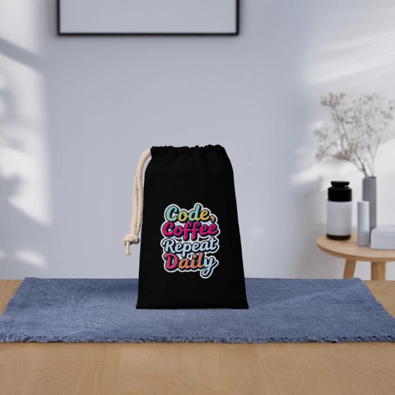 Code Schlaf Debug Wiederholungsprogramm Shirt Verschließbarer Geschenkbeutel aus Baumwolle (14x20cm)