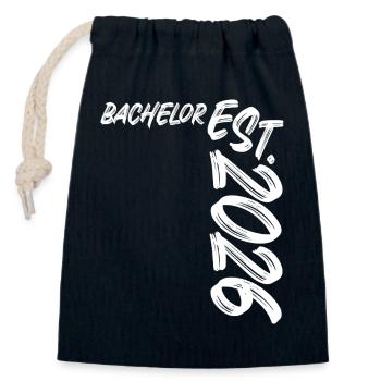 Licence établie en 2026 - Sac cadeau en coton avec cordon (14 x 20 cm) - bleu marine - Devant