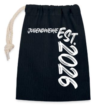 Jugendweihe Est. 2026 - Verschließbarer Geschenkbeutel aus Baumwolle (14x20cm) - Navy - Vorne
