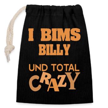 first name Billy - Closable cotton gift bag (14x20cm) - black - Front