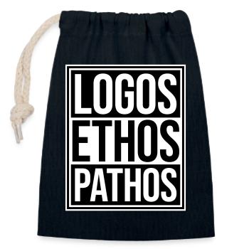 Logos Ethos Pathos Rhetorik Philosophie Student - Verschließbarer Geschenkbeutel aus Baumwolle (14x20cm) - Navy - Vorne