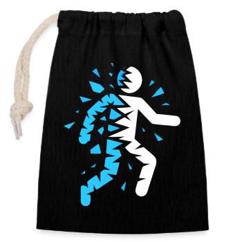 Silhouette éclatée bleue - Sac cadeau en coton avec cordon (14 x 20 cm) - noir - Devant