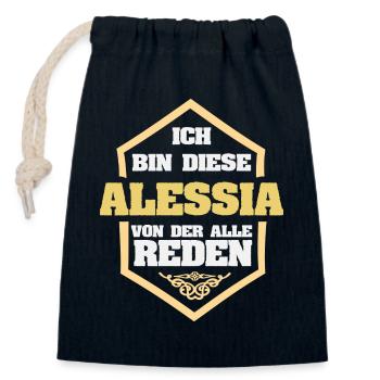 Alessia - Verschließbarer Geschenkbeutel aus Baumwolle (14x20cm) - Navy - Vorne
