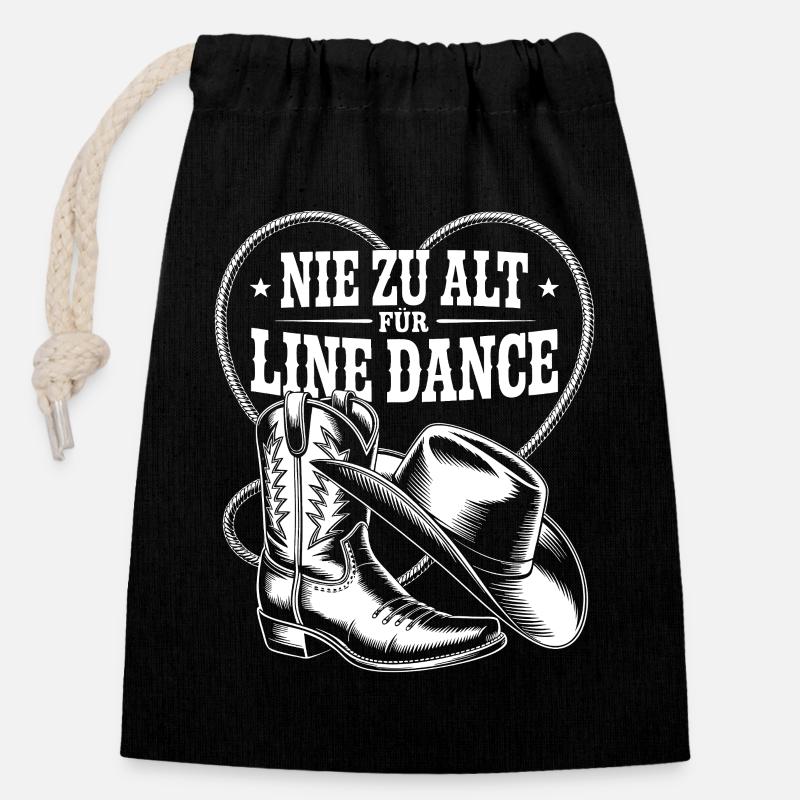 Western Line Dance Stil - Verschließbarer Geschenkbeutel aus Baumwolle (14x20cm) - Schwarz