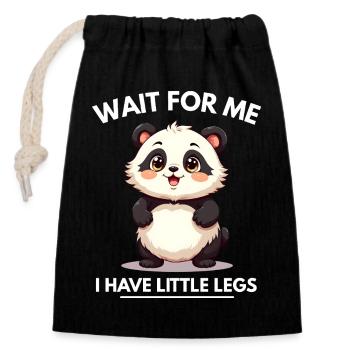 Wait for Me I Have Little Legs, Mignon drôle - Sac cadeau en coton avec cordon (14 x 20 cm) - noir - Devant