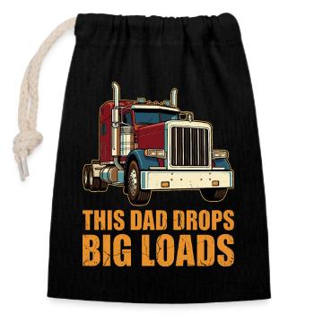 Routier Chauffeur de semi-remorque Père Père - Sac cadeau en coton avec cordon (14 x 20 cm) - noir - Devant