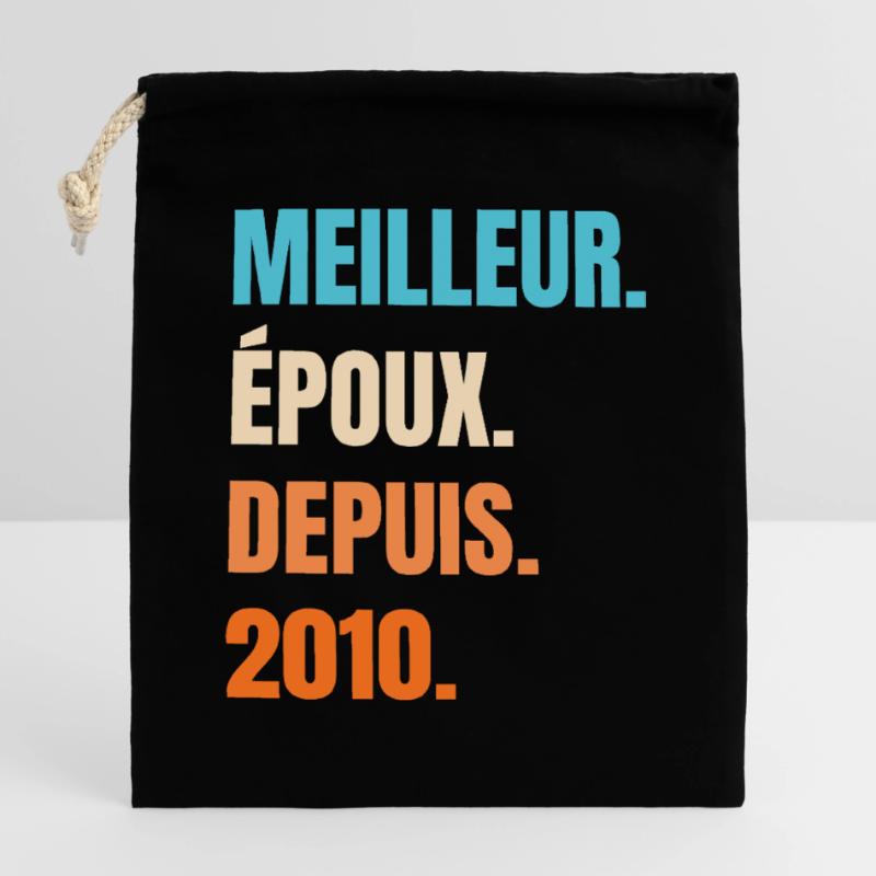 Bester Ehemann seit 2010 Geschenk-Ehemann Verschließbarer Geschenkbeutel aus Baumwolle (14x20cm)