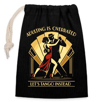 Tango Argentino Ballroom Dance Gift - Closable cotton gift bag (14x20cm) - black - Front