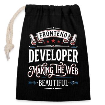 Frontend Developer – Designing the Web Beautifully - Closable cotton gift bag (14x20cm) - black - Front