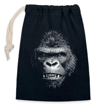 Gorilla - Verschließbarer Geschenkbeutel aus Baumwolle (14x20cm) - Navy - Vorne