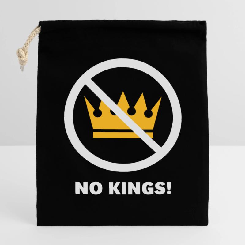 Pas de rois ! (Projet de protestation / NEG 2C) Sac cadeau en coton avec cordon (14 x 20 cm)