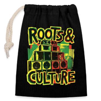 Roots Reggae Dub - Verschließbarer Geschenkbeutel aus Baumwolle (14x20cm) - Schwarz - Vorne