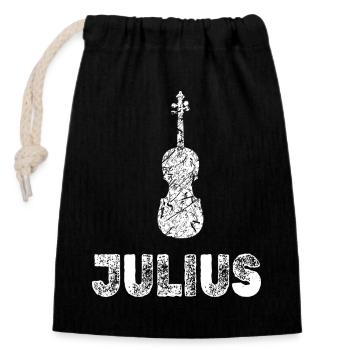 Design - Closable cotton gift bag (14x20cm) - black - Front