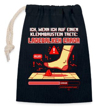 Klemmbaustein Schmerz Systemabsturz Pixel Design - Verschließbarer Geschenkbeutel aus Baumwolle (14x20cm) - Navy - Vorne