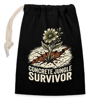 Jardinage guérilla des survivants de la jungle - Sac cadeau en coton avec cordon (14 x 20 cm) - noir - Devant