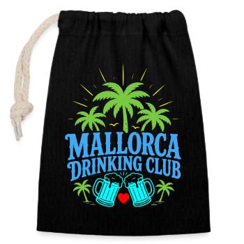 Club de boisson Malle 2026 - Sac cadeau en coton avec cordon (14 x 20 cm) - noir - Devant
