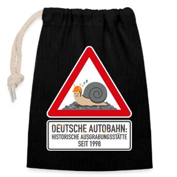 Historische Ausgrabungsstätte seit 1998 - Verschließbarer Geschenkbeutel aus Baumwolle (14x20cm) - Schwarz - Vorne