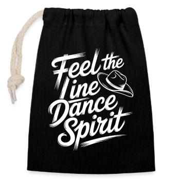 Line Dance Spirit Brush Script - Verschließbarer Geschenkbeutel aus Baumwolle (14x20cm) - Schwarz - Vorne