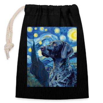 Allemand à poil court - Sac cadeau en coton avec cordon (14 x 20 cm) - noir - Devant