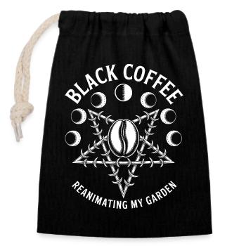 Black Coffee Garden Wiedergeburt - Verschließbarer Geschenkbeutel aus Baumwolle (14x20cm) - Schwarz - Vorne