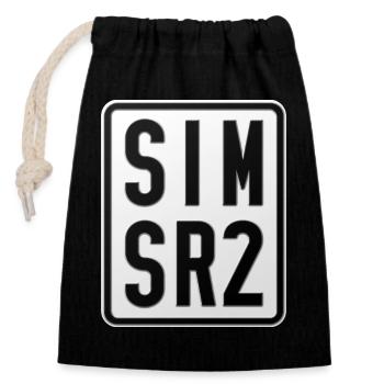 Simson SR2 Moped Kennzeichen - Verschließbarer Geschenkbeutel aus Baumwolle (14x20cm) - Schwarz - Vorne
