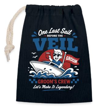 Speech de la fête Llama Not Drama - Sac cadeau en coton avec cordon (14 x 20 cm) - bleu marine - Devant