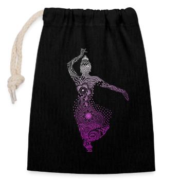 Yoga Dance Temple Mandala India Meditation shanti - Closable cotton gift bag (14x20cm) - black - Front