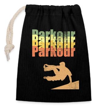 Parkour - Closable cotton gift bag (14x20cm) - black - Front