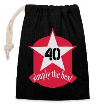 birthday - Closable cotton gift bag (14x20cm) - black - Front