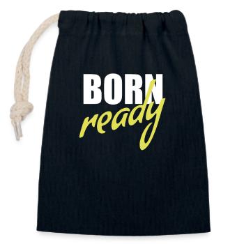 Born ready - Closable cotton gift bag (14x20cm) - navy - Front