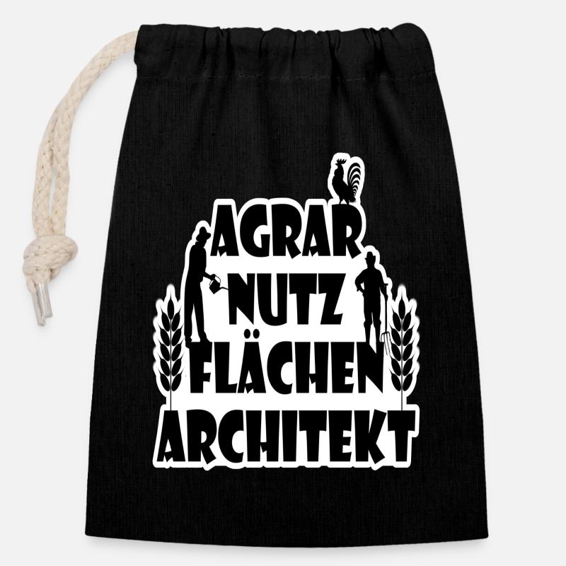 Agricultural land use architect synonymous with peasant - Closable cotton gift bag (14x20cm) - black