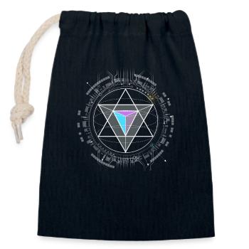 nerd cpu pyramid illuminati game wow hacker code - Closable cotton gift bag (14x20cm) - navy - Front
