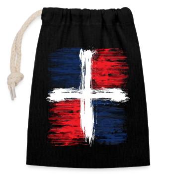 République Dominicaine - Sac cadeau en coton avec cordon (14 x 20 cm) - noir - Devant