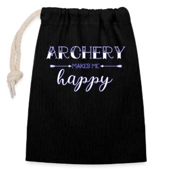 Tir à l’arc Sport - Sac cadeau en coton avec cordon (14 x 20 cm) - noir - Devant