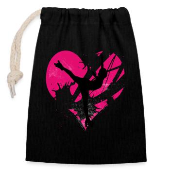 Heart Scroll Art Aviator 1 - Closable cotton gift bag (14x20cm) - black - Front